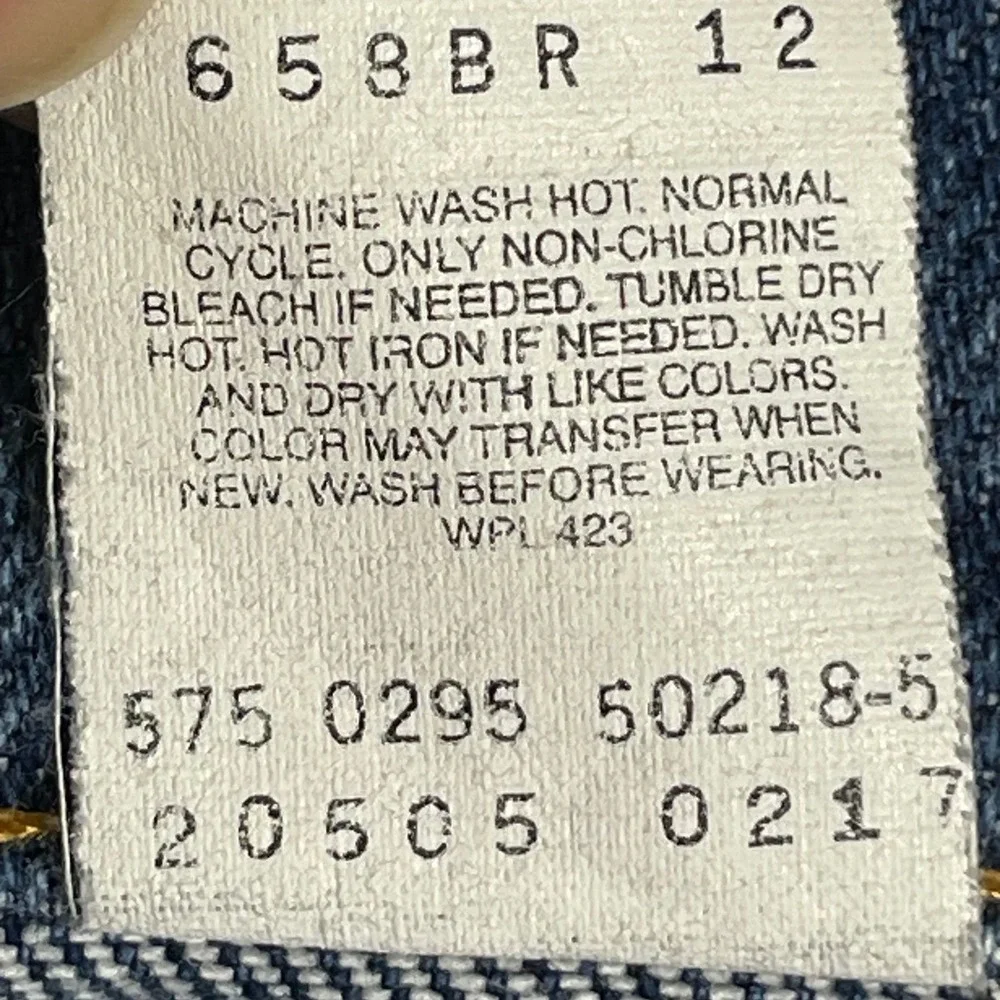 Levis 505 Orange Tab Jeans Mens 42x32 Regular Fit Straight Leg USA Blue Vintage